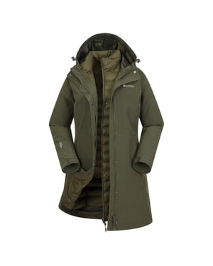 Mountain Warehouse Dam/Lady Alaskan Long 3 in 1 Jacka (Khaki Green)