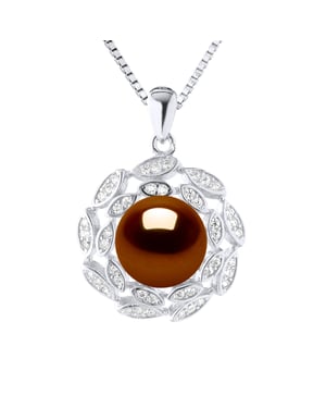 SUN zoetwater parel 9-10 mm Chocolate 925