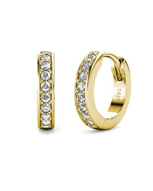 Circle Hoop Earrings - Guld och kristall