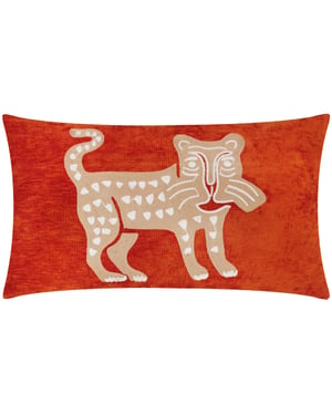 Wylder Dynasty Leopard Embroidered Chenille Cushion Cover