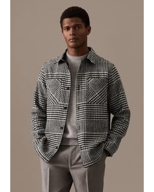 Autograph Mens Wool Blend Overshirt Black/White Check