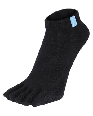 TOETOE - Mens & Ladies Essential Moisture Wicking Cotton Ankle Toe Socks - Black