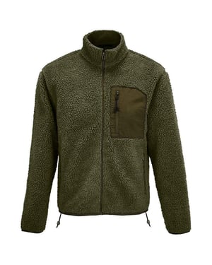 SOLS Unisex Fury Sherpa Fleecejack voor volwassenen (Leger/Donker leger)
