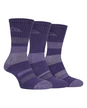 3 Pairs Ladies Anti Blister Cotton Hiking Socks with Padded Sole
