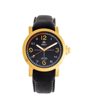 Shield Berge Leather-Band Men's Diver Watch