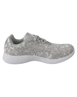 Plein Sport Women's Silver Polyester Runner Joice Sneakers Shoes