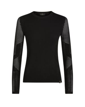 Belstaff Kai zwart T-shirt met ronde hals en lange mouwen