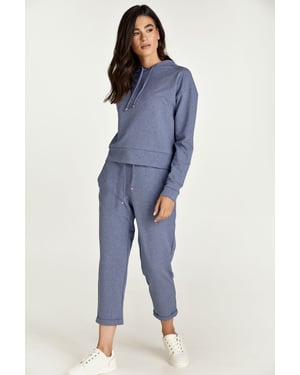 Indigo Melange Cropped Sweatpants