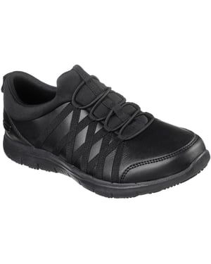 Skechers Workwear Ghenter Dagsby Leren Zwarte Sneakers Voor Dames