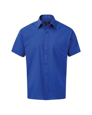 Premier Herenshirt met korte mouwen Popeline (Koningsblauw)