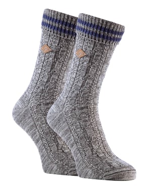 2-pack Heren Katoenen Kabelgebreide Boot Dress Sokken met Omgeslagen Top