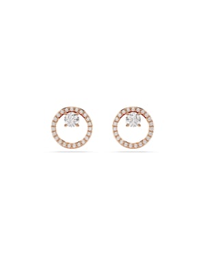 Swarovski 'Dextera' Dames Vergulde Metalen Stud Oorbellen - Roze 5692263