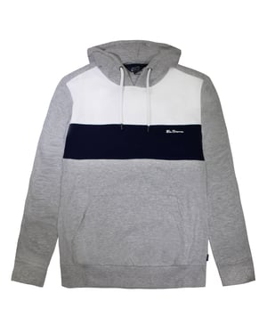 Ben Sherman Panelled Mens Grey Hoodie
