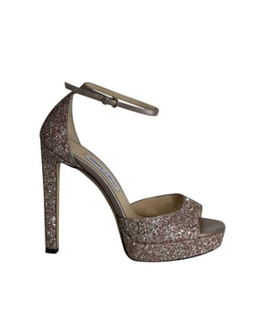 Jimmy Choo Plattformssandaler i Rosa Glittrig