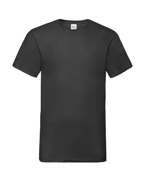Fruit of the Loom Heren Waarde V Hals T-shirt (Zwart)