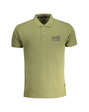 Cavalli Class Bold Logo Groene Polo Shirt