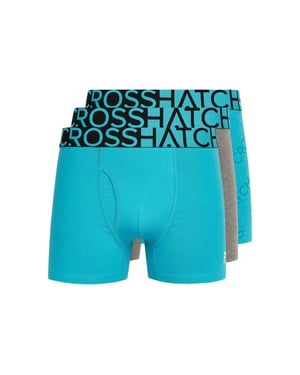 Crosshatch Heren Typan Boxershorts (Pack of 3) (Teal)
