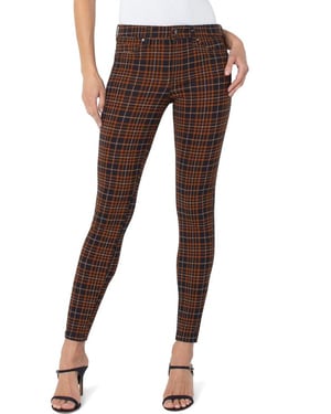 Madonna skinny diep kaneel marine Glen Plaid jeans