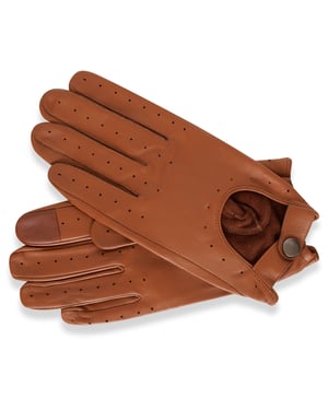 Barneys Originals Tan Leather Driving Gloves