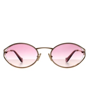 Miu Miu MU52YS 5AK06S goud bruin gradiënt violet zonnebril