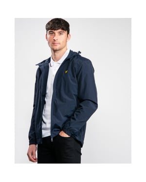 Lyle & Scott jack met rits en capuchon in marineblauw