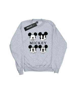 Disney Heren Vier Hoofden Mickey Mouse Katoenen Sweatshirt (Sportgrijs)