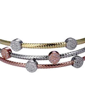 Orphelia Dames 925 Sterling Zilveren Armband - Goud/Zilver/Roze ZA-7413