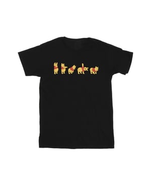 Disney Heren Winnie De Poeh Strek T-shirt (Zwart)