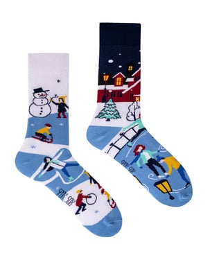 SPOX SOX - Mens & Ladies Mismatched Novelty Odd Socks - Winter Activities