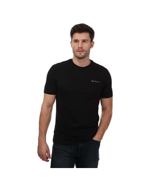 Men's Ben Sherman Script Logo T-Shirt in Black