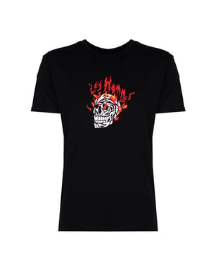 Les Hommes T-Shirt On Fire Herr Svart