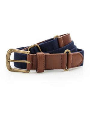 Asquith & Fox Heren Fauxleer en Canvasgordel (Marine)