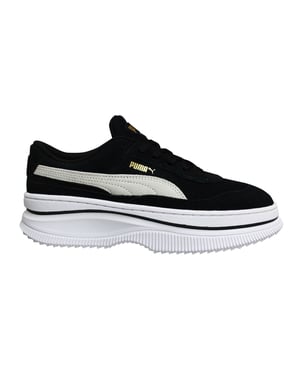 Puma Deva Suede Leather Svart Vit Lace Up Dam Platform Träningsskor 372423 03