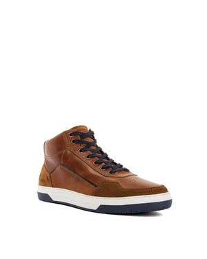 Dune Mens Sydnies - Contrast Perforated High Top Trainers