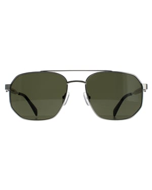 Alexander McQueen Aviator Unisex Silver Green AM0458S