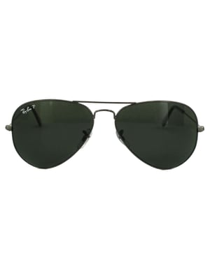 Ray-Ban Aviator Unisex Gunmetal Green Polarized Sunglasses