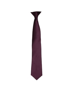 Premier Kleuren Heren Satin Clip Tie (Aubergine)