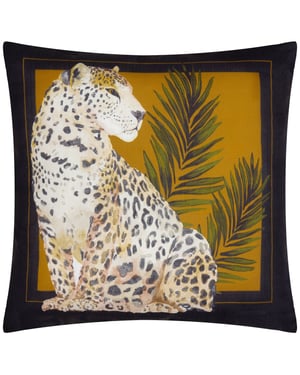 Paoletti Leopardis Cat Printed Outdoor Cushion Cover