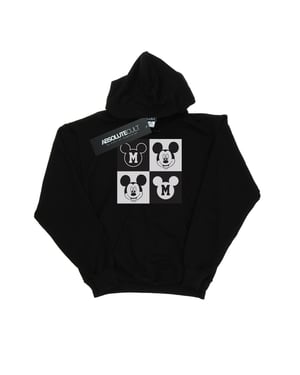 Disney Jongens Mickey Mouse Smiling Squares Hoodie (Zwart)