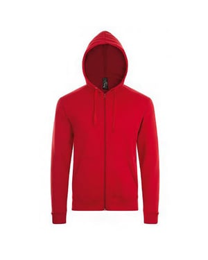 SOLS Herenstenen Ritssluiting in de vorm van een gewone Hoodie (Rood)