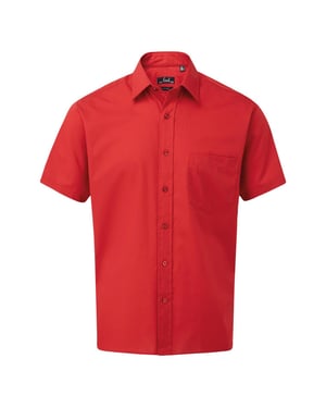 Premier Herenshirt met korte mouwen Popeline (Rood)