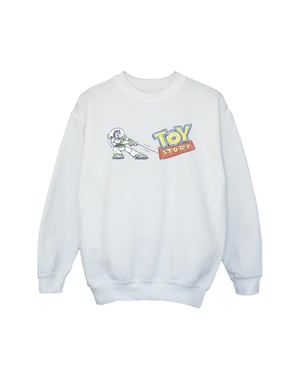 Disney Meisjes Toy Story Buzz Trekkende Logo Sweatshirt (Wit)