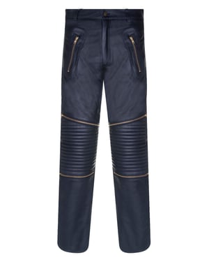 Mens Leather Zip Jeans-Ancona