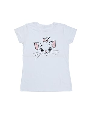 Disney Dames/Dames Klassiek Marie Face Pocket Katoenen T-Shirt (Wit)