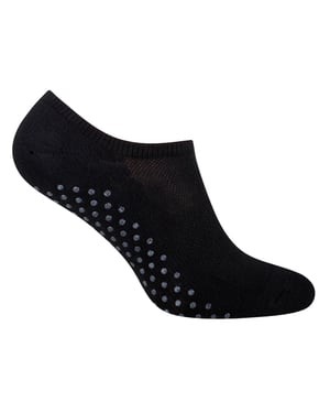 Ladies Invisible Non Slip Socks for Yoga & Pilates | Steven | Low Cut Cotton Socks with Grips - Black