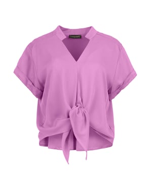 Lavendel droom viscose blouse met striksluiting