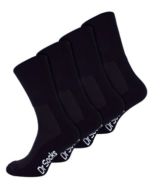 4 Pair Multipack Mens Bamboo Diabetic Socks | Dr.Socks | Non Elastic Extra Wide Diabetic Socks for Swollen Feet - Black
