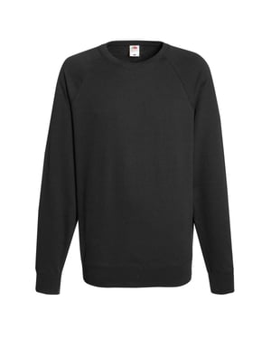 Fruit Of The Loom Mens Lightweight Raglan Sweatshirt (240 GSM) (Black)