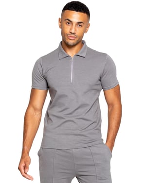 Enzo | Mens Zip Up Polo Shirt