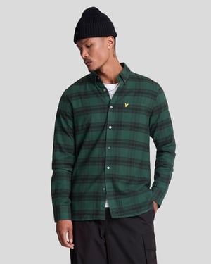 Lyle & Scott Tonal Check Flanellen Overhemd Blauw